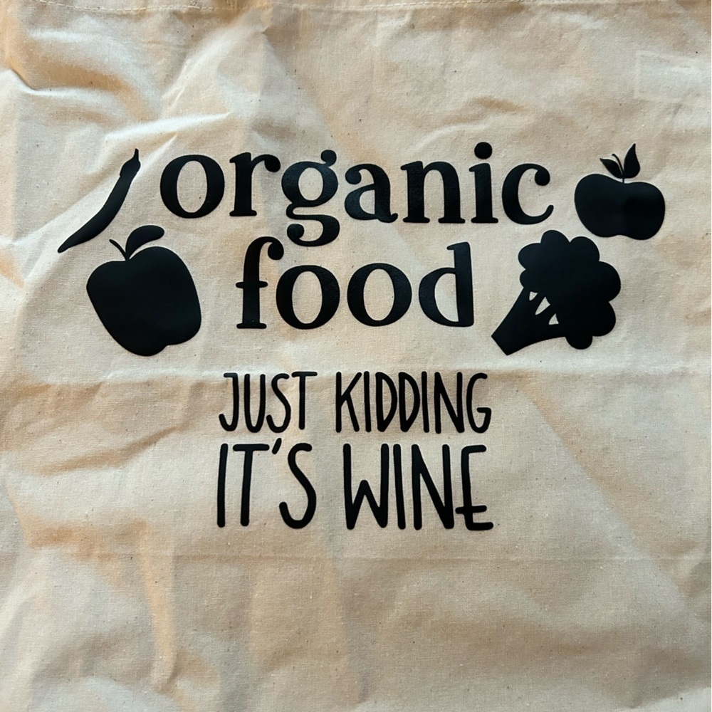 Beige Tote Bag with Fun Print- recycle- reuse- perfect gift for that one friend - Picture 2 of 5